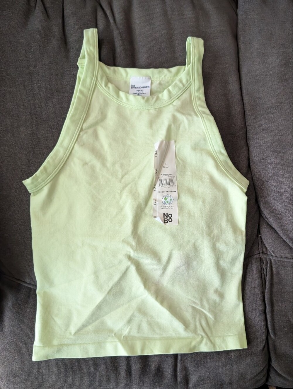 No Boundaries Pastel Green Ribbed Cropped Tank